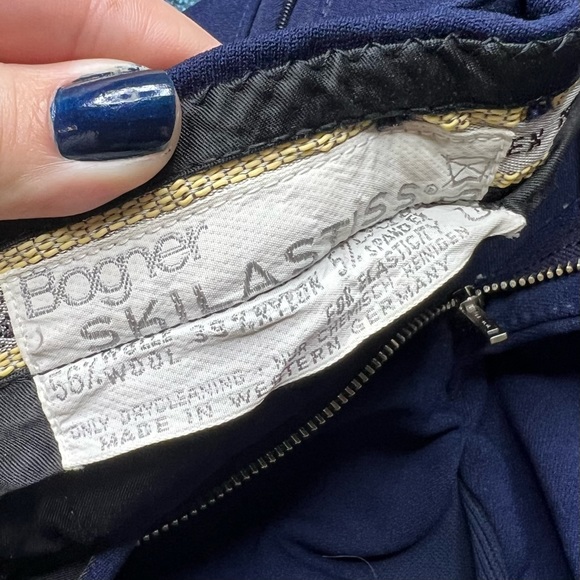 Vintage Bogner West Germany Wool Blend Olympic Stirrup Ski Pants in Navy Blue - Picture 7 of 11